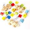 image:imageFat Brain Toys Learning Locomotive  Wooden Stacking Block Train for Preschoolers